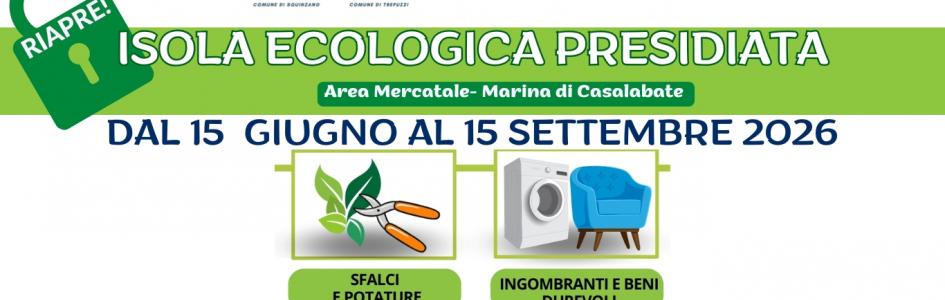 Isola Ecologica di Casalabate: apertura dal 15 giugno al 15 settembre 2026 