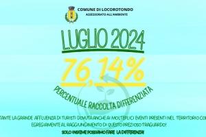 PERCENTUALE RACCOLTA DIFFERENZIATA LUGLIO 2024