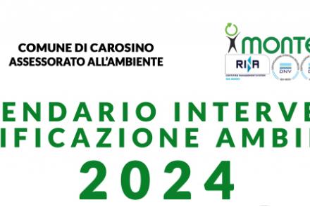 Calendario interventi di sanificazione ambientale - anno 2024